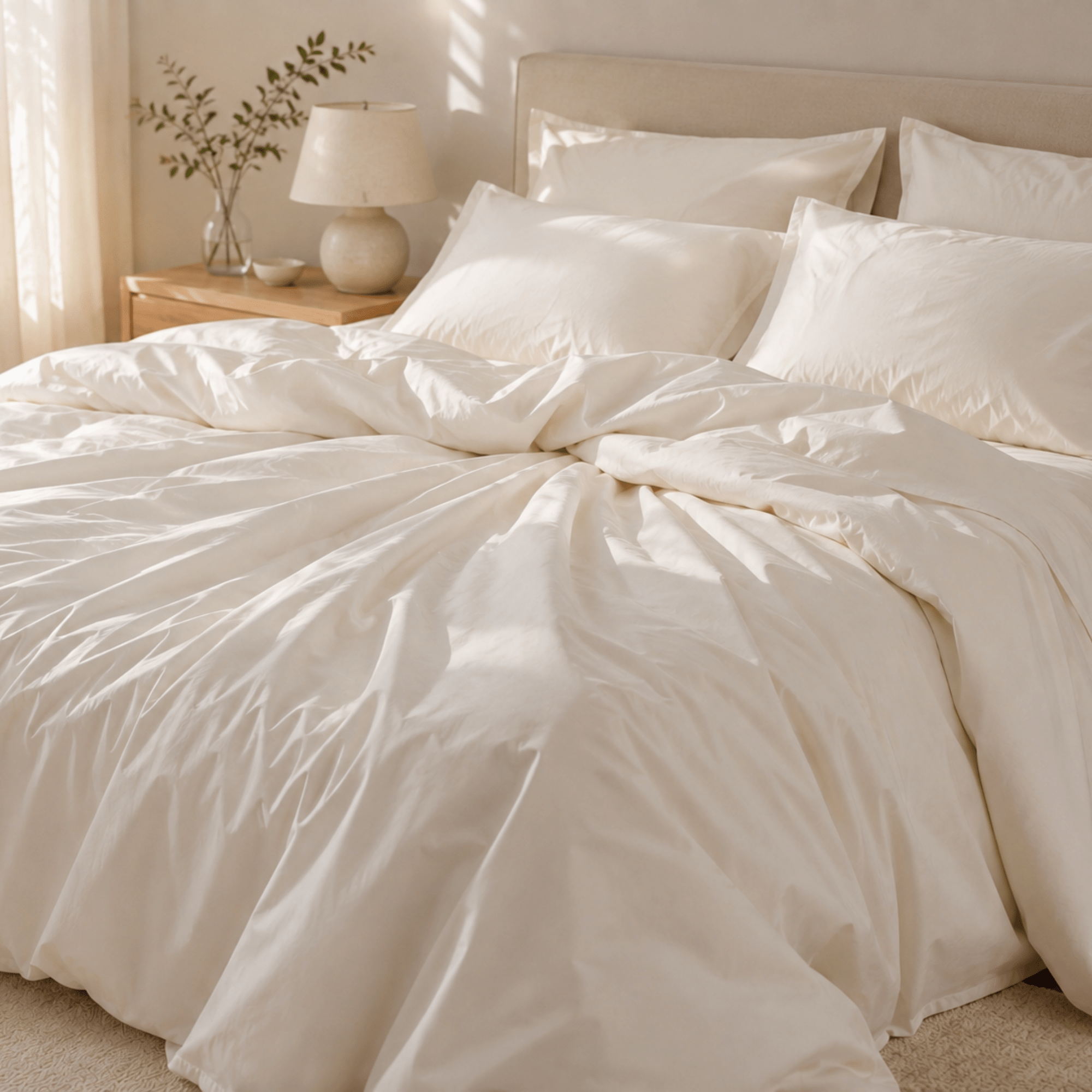 AnAká Ivory Cream Organic Cotton Bedsheet - AnAká