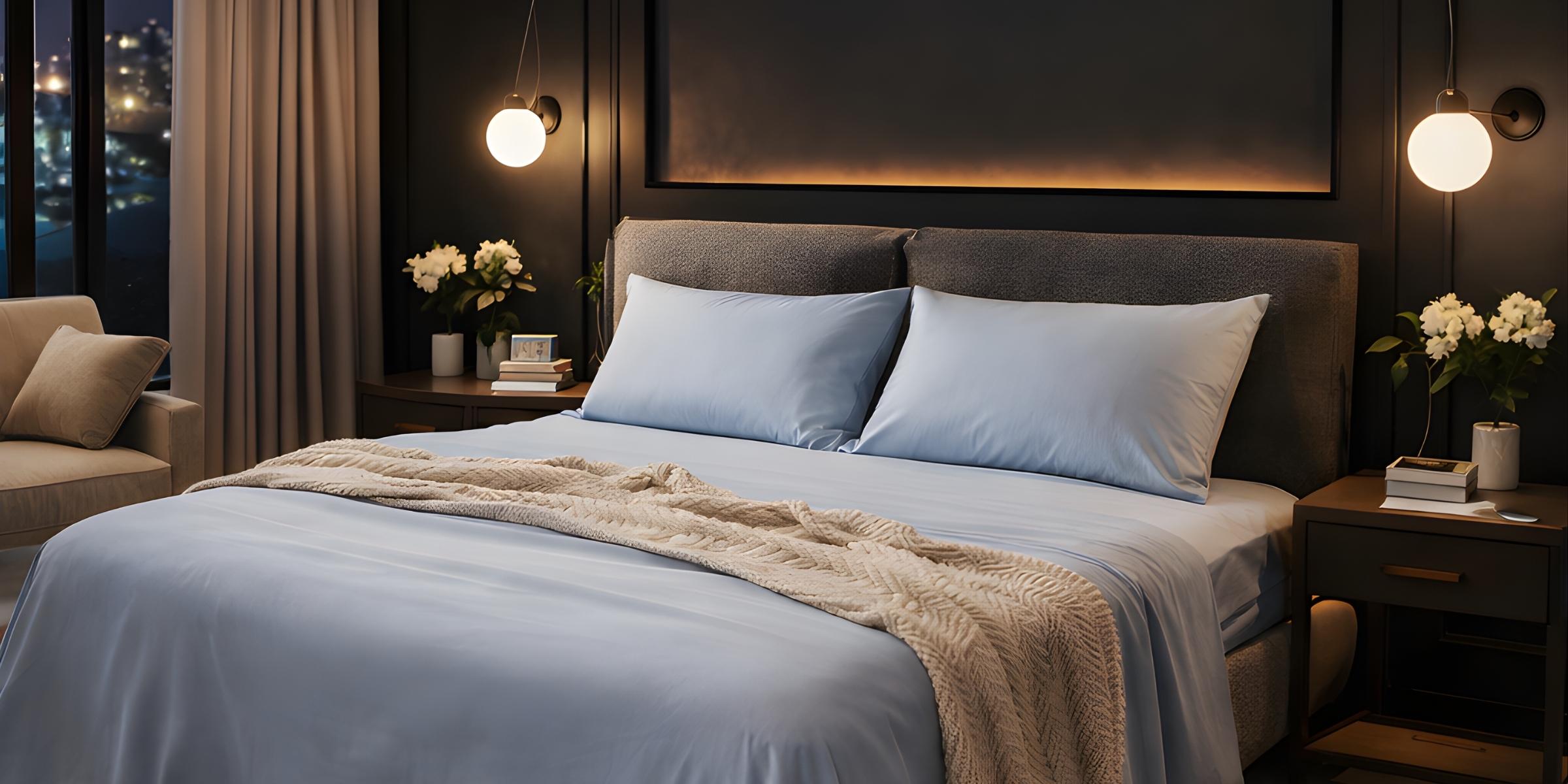 After picture of luxury bedroom styled with AnAká organic cotton bedsheets featuring soft breathable hotel-style bedding and elegant modern decor
