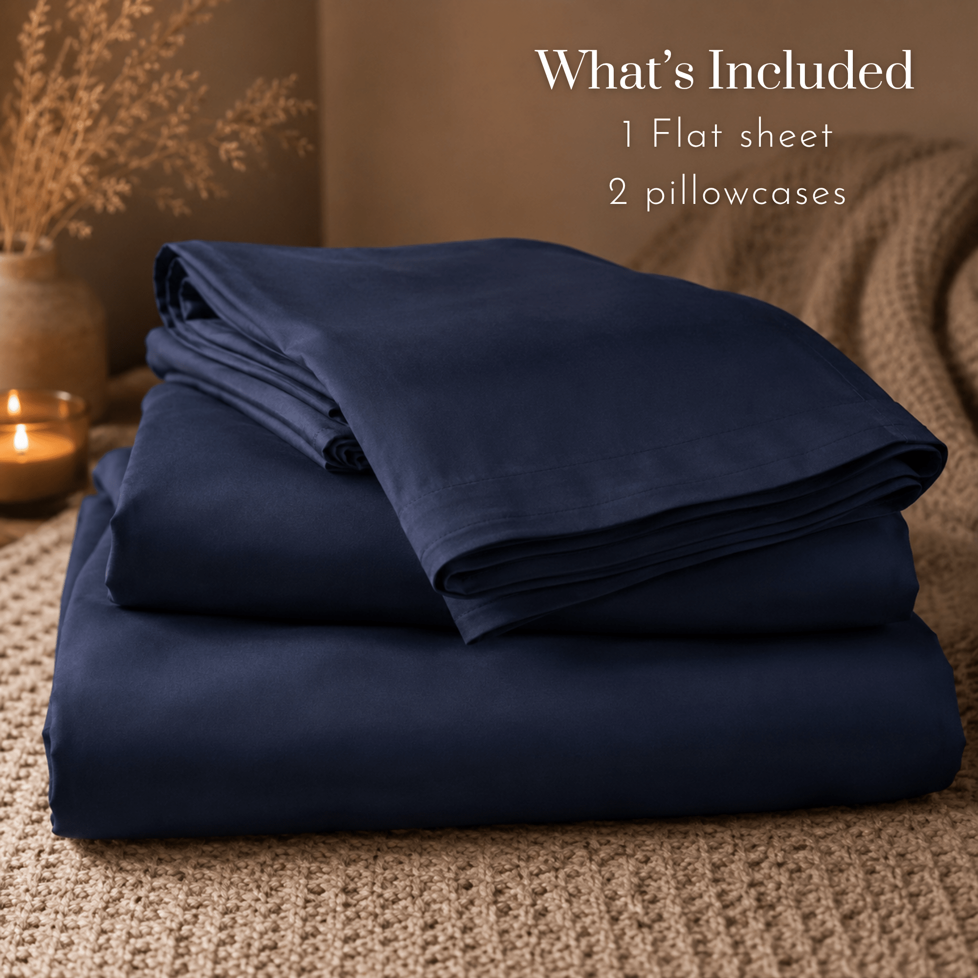 AnAká Organic Cotton Bedsheet- Midnight Indigo Blue - AnAká